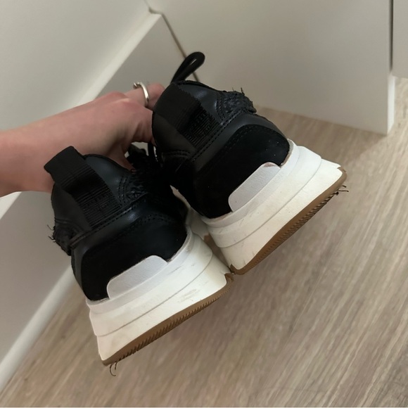 Zara Women's chunky black sneakers Crochet Straw Raffia Combination Size 40 - Picture 6 of 9